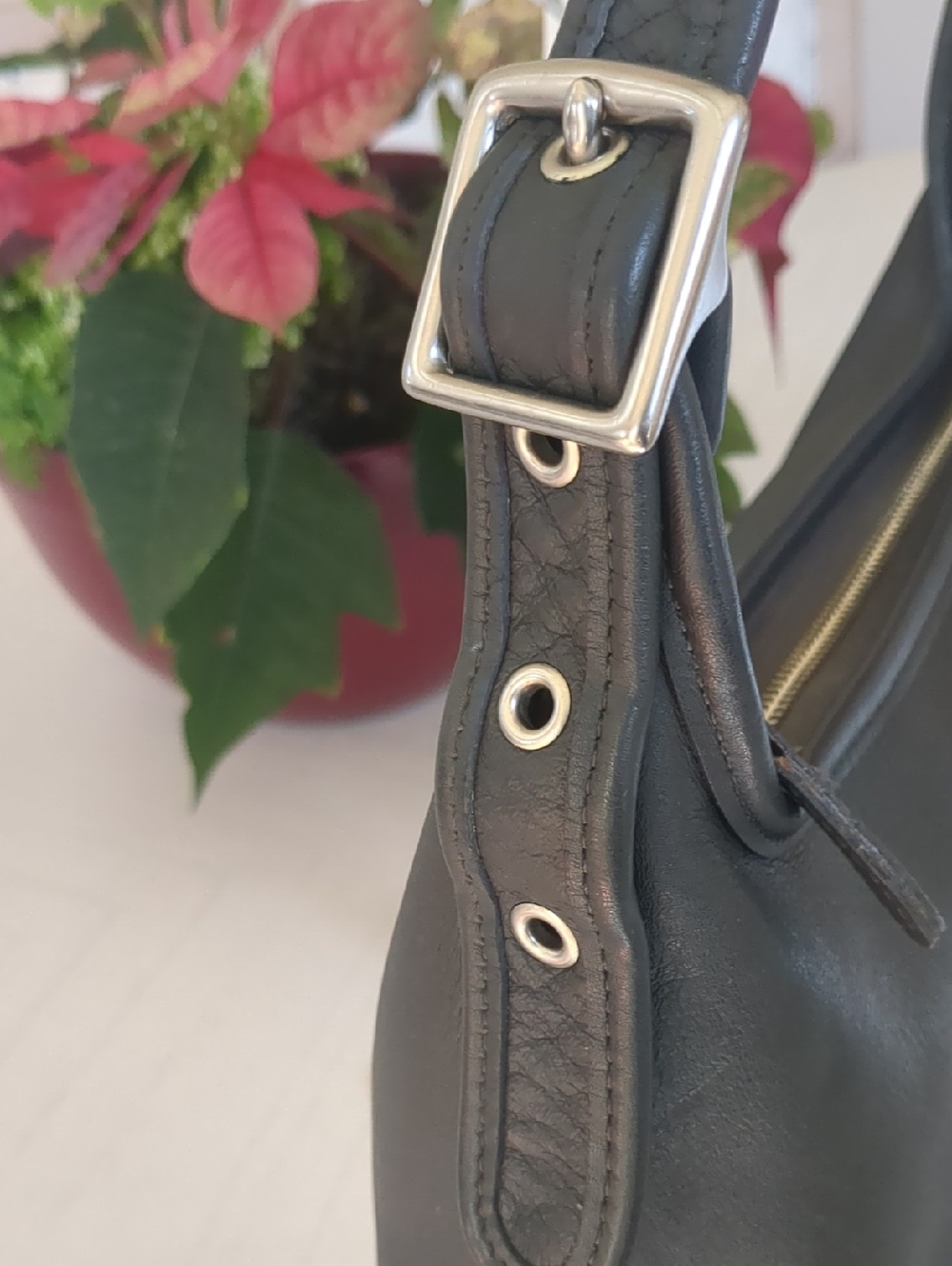 Coach Hobo Style 9059 in Charcoal grey Leather, Vintage Shoulder Bag - Picture 7 of 13